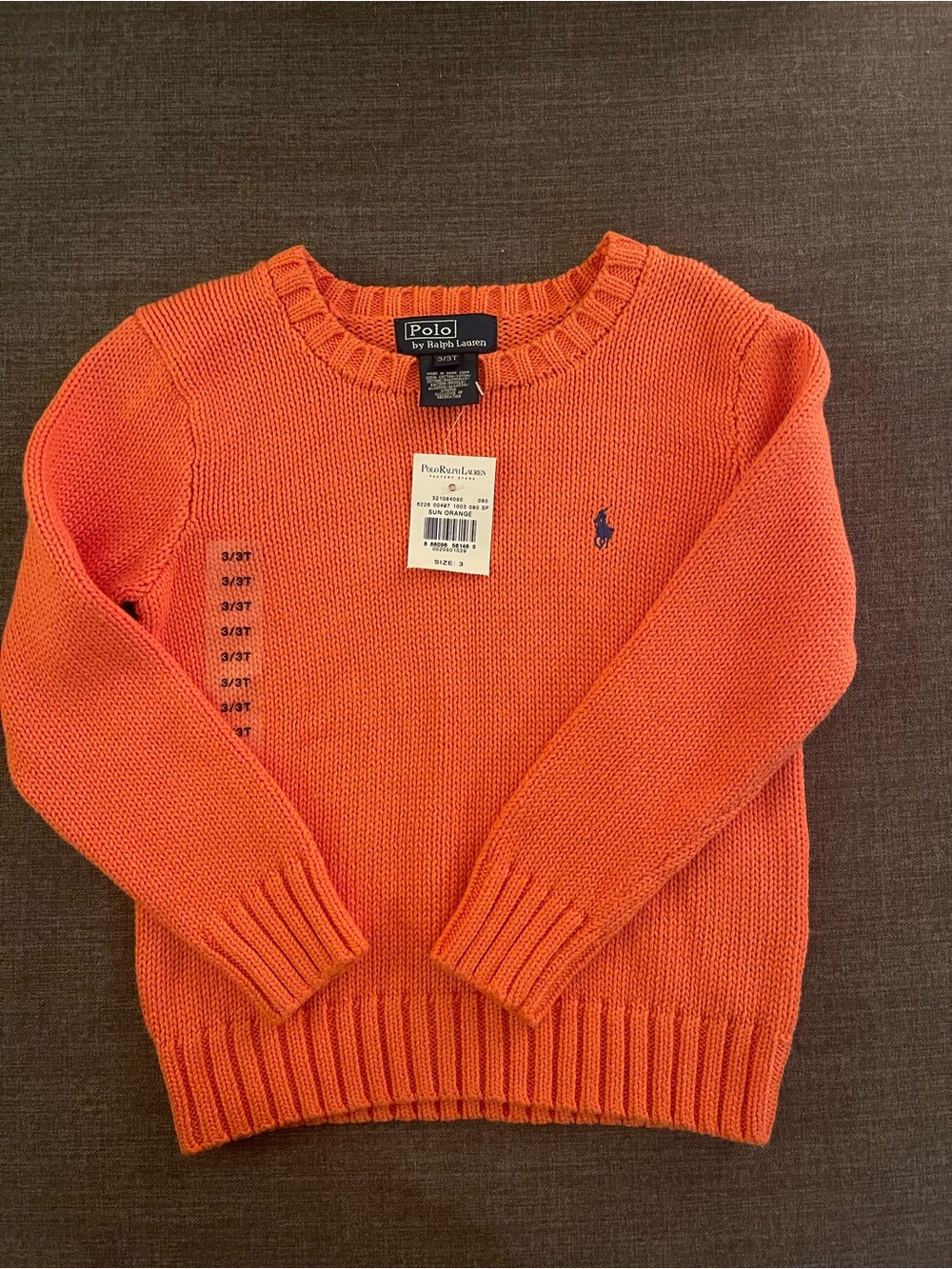 Polo by Ralph Lauren Toddler Boys 3T Orange Crewneck Sweater